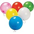 SHATCHI 5pcs-100pcs Large Punch Balloons with Elastic Multi Coloured Loot Bag Party Gifts Stocking Fillers Pinata Toys Wholesale Bulk Buy