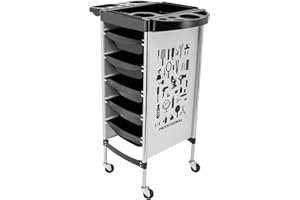 ‎TRIEBAN TRIEBAN Rollwagen Friseurwagen, Faltbare Friseurwagen Arbeitswagen Kosmetikwagen mit 5 Schubladen für Stylist Friseur Haarstyling Beauty Salon (Weiß)