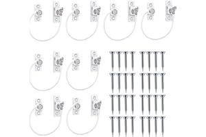 HOMGEN Window Restrictors Popular 8pcs Window Restrictors Locks Baby Security Window Locks Window Restrictor for Upvc Safety Window Locks with Screws &Keys Perfect for Windows Doors-White