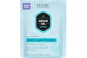 HASK Argan Oil Deep Conditioner Treatment for all hair types, colour safe, gluten free, sulfate free, paraben free - 1 50mL Packette