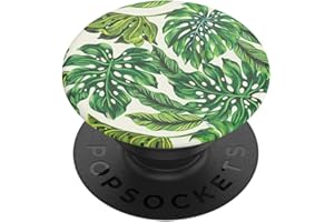 PopSockets PopGrip - Soporte y Agarre para Teléfonos Móviles y Tablets con un PopTop Intercambiable - Monstera Deliciosa