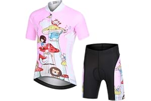 YFPICO Niño Niña Ropa Conjunta de Ciclismo Bicicleta Maillot de Manga Corta + Pantalone Corto Secado Rápido