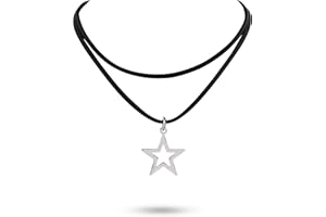 Hanary Gothic Boho Layered Pendant Choker Necklace, Dainty Black Choker, Boho Gothic Necklace, Goth Vintage Jewelry Gift for Women