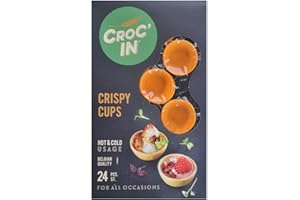 ‎CROC'IN Croc‘IN - Teigschälchen zum Bestücken Orange - Tarteboden für süße Stückchen oder herzhafte Aperitifhäppchen - Handwerklich hergestellt & Vegan - 24 Stück