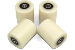 LASANA SMART MACHINES 4 Pieces Nylon Polyamide Rollers 40 mm diameter 50 mm wide 8 mm bearing Precisely Machined in the EU (40-50-8)