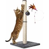 UNNETTI Sisal Scratching Post for Cats 74 cm Tall Helps Protect Your Sofa | Cat Scratching Post for Adults Upright Cat Scratc