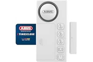 ABUS Time2Close Fensteralarm mit Countdown - Timer erinnert nach 5, 10 oder 15 Minuten an offene Fenster oder Türen - optional mit zusätzlichem Alarm bei Einbruch - zur Klebemontage