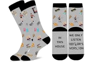 CoFlink Music Socks, Music Album Inspired Gift Novelty Crew Sock with Color Pattern for Women Men Music Lover Fans Gift
