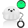 Tazweeq AirPods Pro & 2nd Gen Compatible Case, Luminous Cute Ghost Design, 3D Cartoon Anime Soft Silicone Cover for Men & Women, All-Round Protection, Glows in the Dark