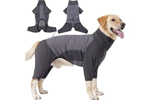 HEYWEAN Cappotto in Pile per Cani con Zampe Tuta Intera Giubbotto Invernale Cappottino Cane Taglia Piccola Media Grande Felpa Maglione Pigiama Pile Cane Vestito Cappotti Caldi per Cani Invernali