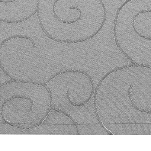 Tischdecke Damast Stoff – Ornamente Design – Tischtuch Bügelarm von Moderno® |eckig 130×220 cm in Grau | mit umgenähtem Rand und Öko Tex Zertifikat | Premium Qualität – Eckig Oval Rund Größe und Farbe wählbar - 2