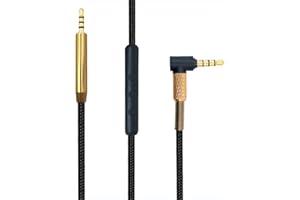 SPTSSWET Replacement Audio Cable Cord for Bose QC25,45 35,NC 700,OE2,2i with in Line Mic Volume Control Nylon Braided,Black 5ft