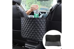 NganSuRong Car Seat Organiser Kids,Car Net Pocket Handbag Holder Between Seats Back Purse Holder for Console Front Seat Storage Barrier