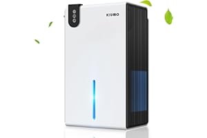 Deshumidificador Kiumo 2.5L (30m²) con apagado automático, 2 modos de funcionamiento y 7 colores LED para RV, armarios, dormitorios, baños y habitaciones pequeñas(blanco)