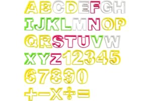 Lettre Pate a Sucre,ilauke 41 pcs Alphabet Nombre Découpoirs Emporte Pièces Lettre Tampon Patisserie Plastiques Enfant,3D Moule Lettre Cookies Stamp pour Gateau,Biscuits Message,Fondant,Pâtisserie