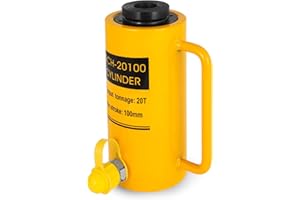 Succebuy Gato hidráulico hueco de cilindro hidráulico de 20T/44000 libras de 100 mm de émbolo para coche/furgoneta/barco/camión/caravana