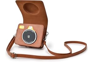 Rieibi Kodak Mini Shot 3 Retro Case (nuovo modello), custodia protettiva in pelle PU per Kodak Mini Shot 3 Retro C300R 2 in 2 fotocamera nuovo modello/stampante istantanea portatile con tracolla