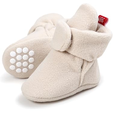 Glamour Girlz Baby Stiefelchen – Warme Fleece-Knit Booties Mit Kitty Cat & Bär Gesicht Für Kinderwagen