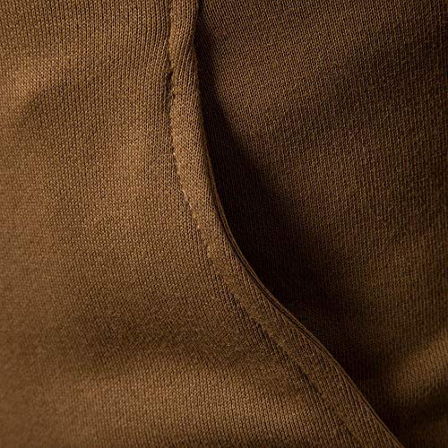 TEBAISE Herren Herbst Winter Casual Langarm Solid Stand Zipper Jacke Top Bluse(Braun,EU-52/CN-S)