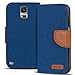 Produktbild Verco Galaxy S5 Hülle, Schutzhülle für Samsung Galaxy S5 Neo Tasche Denim Textil Book Case Flip Case - Klapphülle Blau