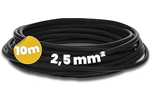 Kalitec 10 metros H07V-K 2,5 mm² Negro Cable de cableado flexible PVC Single Core Litze 2,5 mm² Cableado hostil