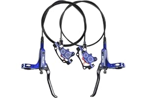 ThinkTop Bike 4 Piston Hydraulic Disc Brake, CNC Machining MTB Bicycle Oil Pressure 4 Piston Driving Brake Caliper, Left (Front) 800/Right (Rear) 1400mm