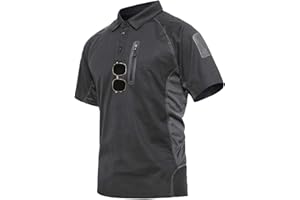 KEFITEVD Polo Funktionsshirt Herren Kurzarm T-Shirt mit Brusttasche Polyester Leicht Sommer Shirt Wandern Angeln Männer Freizeitshirt