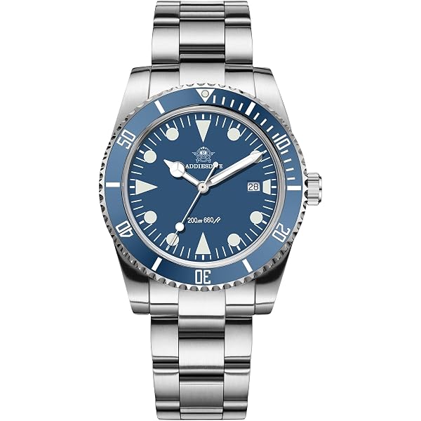 ADDIESDIVE Orologio da immersione 200m al quarzo da uomo BGW9, lunetta in ceramica luminosa, orologio analogico da uomo con cinturino in gomma AD2089, arancione, Moderno