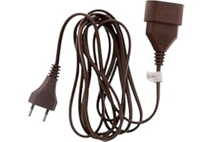 Zenitech - Prolongateur Électrique 6A HO3VVH2F 2x0.75 mm² - Cordon de Qualité avec Prise sans Terre - Sécurité Enfant - Conforme Normes Françaises NF - Marron - 3m