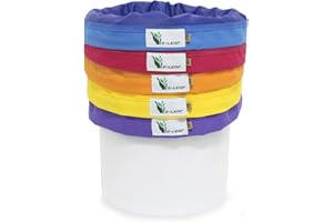 G-LEAF 600D 20 Litre 5 Gallon 5 Sacs Herbal Ice Bubble Hash Filter Bag Extractor Kit avec Sac de Transport et écran de Pressage 10 x 10 (25 microns) pour Extraire Les Essences Sac D'extraction