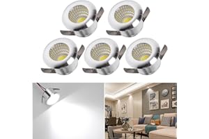 Elitlife 5 5-Pack Small Recessed Ceiling Lights, 3W LED Small Spot Lamp Cold White Ceiling Light with Transformer Flush Mount Downlights for Living Room Cabinet