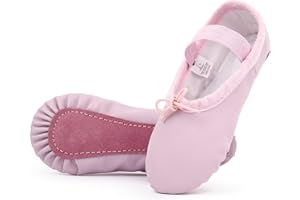 KEFIYIS Chaussures de Ballet pour Filles Femmes Chaussures de Danse en Cuir Semelle Complète Ballerines Chaussons