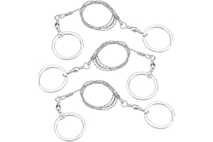 FIBOUND 3 Piezas de Sierras de Alambre de Acero en Cadena, Sierra de Alambre de Acero Inoxidable con Anillo Metálico, Mini Sierra de Alambre de Supervivencia, Sierra de Bolsillo de Emergencia, para Acampar