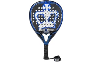 Black Crown - Raquette de Padel Special - Forme Larme - Surface Rugueuse - Contrôle - Poids 355 g - Cadre de 38 mm avec Double Tubulaire en Fibre de Carbone à 80% - Résistante - Niveau avancé.