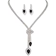 Shining Diva Fashion Latest Stylish Fancy Sparkling Crystal Diamond Necklace Jewellery Set for Women