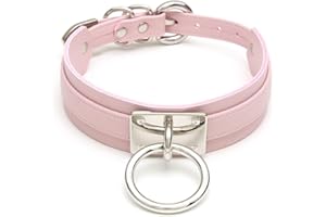 lalatia Women's Fashion O Ring Choker Faux Leather Collar