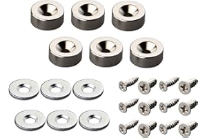 MUTUACTOR 6 sztuk magnesy neodymowe 3 kg siły 12 x 5 mm z otworem i kapslem, magnes stożkowy ze śrubami i 6 stalowymi poduszkami