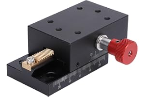 EUJGOOV Adjustable Dovetail Slide 40mm Travel Gear Rack and Pinion Manual Fine Adjustment X Axes Displacement Platform Precision Linear Stage for CNC Machinery Tools