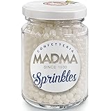 MADMA Perle di Zucchero - Bianco Perlato (90g) Ideali per Torte, Gelati, Biscotti, Cupcakes, Muffins, Cakepops