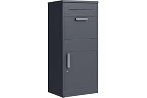 DEGAMO Paketbox Briefkasten Bremen 50x38x112cm, Stahl anthrazit RAL 7016, stehend, wasserdicht