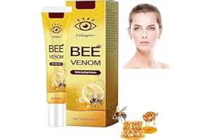 SRCASY Flysmus Bee Venom Eye Cream,Flysmus Collagen Bee Venom Wake Up Eye Cream,Bee Venom Wake Up Eye Cream with Melittin, Improves Dark Circles, Anti-Aging Eye Cream for All Skin Types (15g)