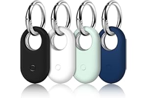 LETREEN Smarttag2 Case, 4 Pack Silicone Smart Tag 2 Cases with Silver Keychain, Protective Cases Cover for Samsung Galaxy Smart Tag 2
