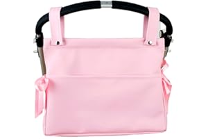 Danielstore Bolso Carro Bebe Bolso Organizador Bebé Bolso Maternidad para Colgar al Carro con Dos Asas Cortas Talega Polipiel Carrito Bebe (Rosa)