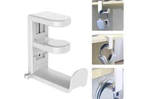 Noekye Headset Kopfhörer Headphone Halterung Ständer Halter Stand Kopfhörerständer Kopfhörerhalter Headsethalter Unter Tisch Schreibtisch Büro Organizer Zubehör Weiß