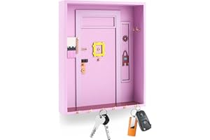 TIHOOK Schlüsselbrett Holz, Wand Schlüsselkasten mit 8 Haken, Süßes Design, für Eingang, Wohnzimmer, Büro, Flur, Küche