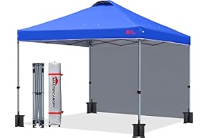 MASTERCANOPY Pop-up-Pavillon Faltpavillon Festzelt mit Entlüftung & 1 Seitenwand/Seitenteil für Markt, Garten, Events