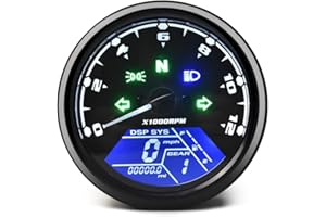 ANCLLO uniwersalny licznik kilometrów motocykla LCD cyfrowy prędkościomierz obrotomierz wskaźniki z lampką nocną pasuje do najpopularniejszych motocykli 12 V