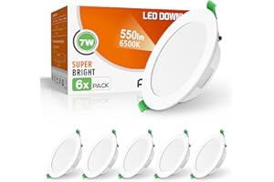 ALUSSO Spot LED Encastrable Extra Plat, 7W 550LM Blanc Froid 6500K, IP44 Pour Salle de Bain, Ultra-mince 30MM, Intégrée AC220-240V Pour Salon, Cuisine, Lot de 6