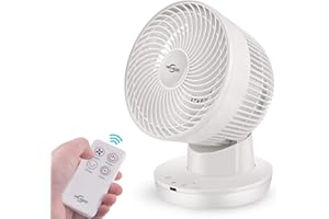 VIFLYKOO Ventilator Leise Turbo, Lautloser Ventilator 6-Stufen Tischventilator mit Fernbedienung automatisch oszillierend Tischlüfter und 7h Timer für Wohnzimmer und Schlafzimmer