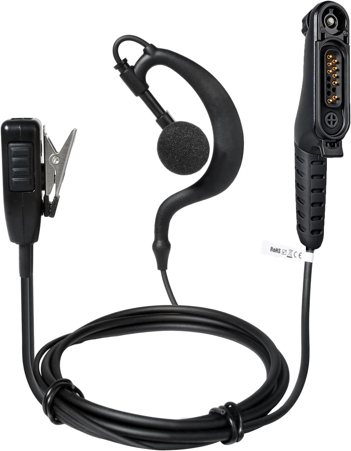 HYSHIKRA Multi Pin Walkie-Talkie Earpiece Headset with Mic Compatible with Motorola R7 N30 N50 N70, ION and MXP600 Two Way Radio for Security Bodyguard (G Shape)